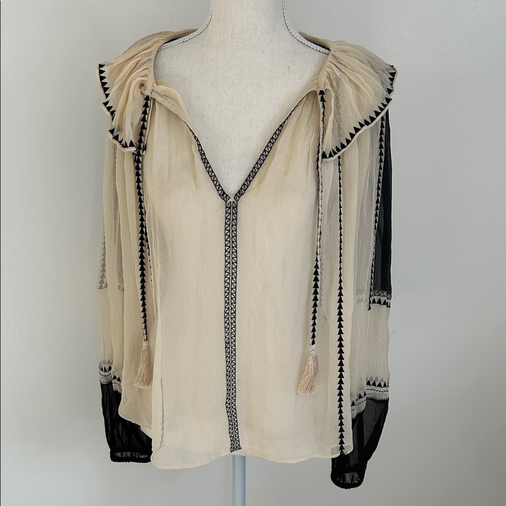 Elegant Cream and Black Women's Top